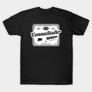 Authentic Connecticuter Cool Vintage Light Stamp Print Connecticut Resident Gift T-Shirt